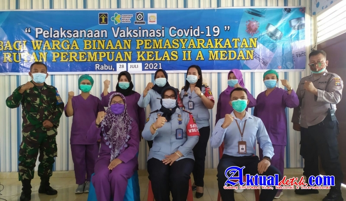 Rutan Perempuan Kls 2 A Medan, Kembali Laksanakan Vaksin Tahap Ke 2 Dengan Pengamanan TNI Dan Polri
