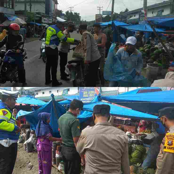 Lantas Polres Madina Atur Kamseltibcar Lantas di Pasar Sinonoan