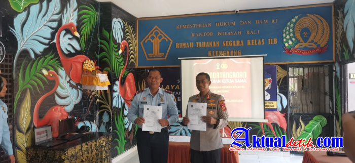 Kapolres Klungkung Laksanakan Penandatanganan Perjanjian Kerjasama Dengan Rutan Kelas IIB Klungkung