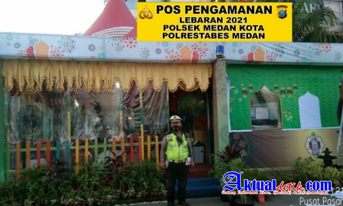 Dirikan Pos Pam Lebaran 2021, Kapolsek Medan Kota Fokus Pada Situasi Kamtibmas