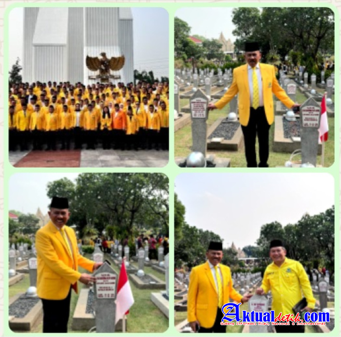 Maruli Siahaan Bersama BahlilPeringatan HUT ke- 62 Partai Golkar di TMP Kalibata