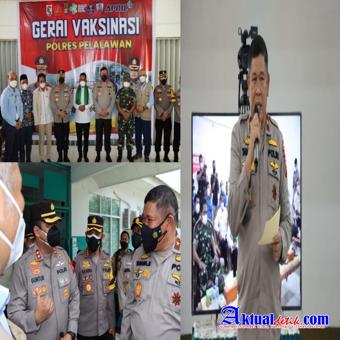 Tinjau Vaksinasi Massal di Pelalawan,Wakapolda Riau Apresiasi Antusias Masyarakat untuk di Vaksin
