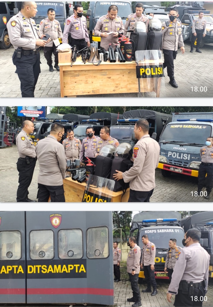 Wakapolrestabes Medan Cek Perlengkapan Dalmas Sat Samapta Polrestabes Medan