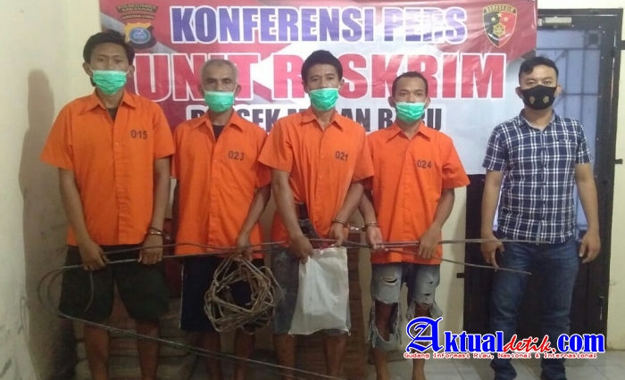 4 0rang Pelagu Pencurian Kabel PT Tower, Telah Diamankan Tekab Polsek Medan Baru