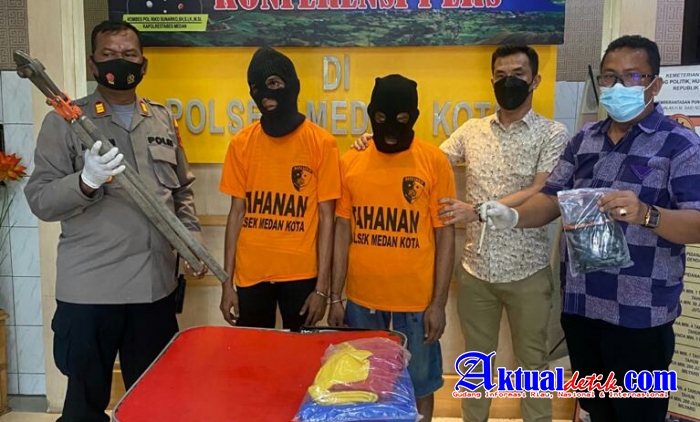 Tekab Polsek Medan Kota Ringkus Dua Orang Pelaku Curat