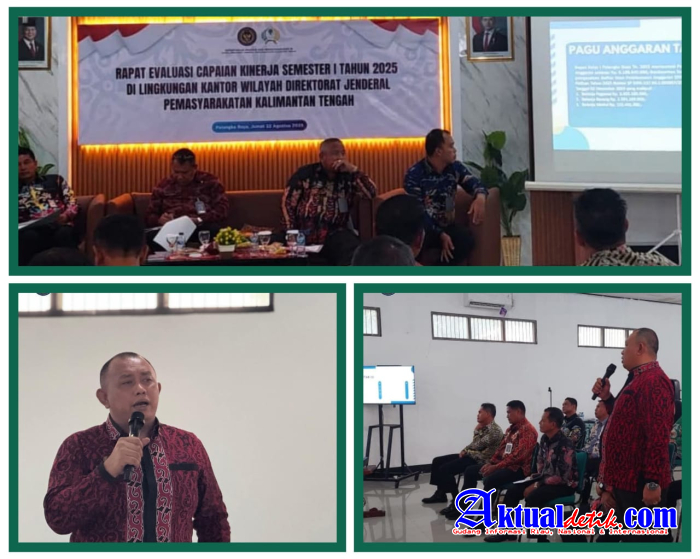 Kepala Bapas Palangka Raya Ikuti Rapat Evaluasi Kinerja Semester I Tahun 2025 Aula Ditjenpas
