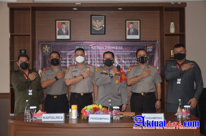 Rombongan Kuliah Kerja Profesi Sespimen Dikreg Ke-61 Tahun 2021 di Sambut Langsung Kapolres Karangas