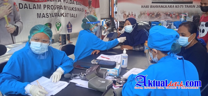 Gerai Vaksin Presisi Polres Gianyar, Siap Mendukung Percepatan Vaksinasi Bagi Sejuta Warga
