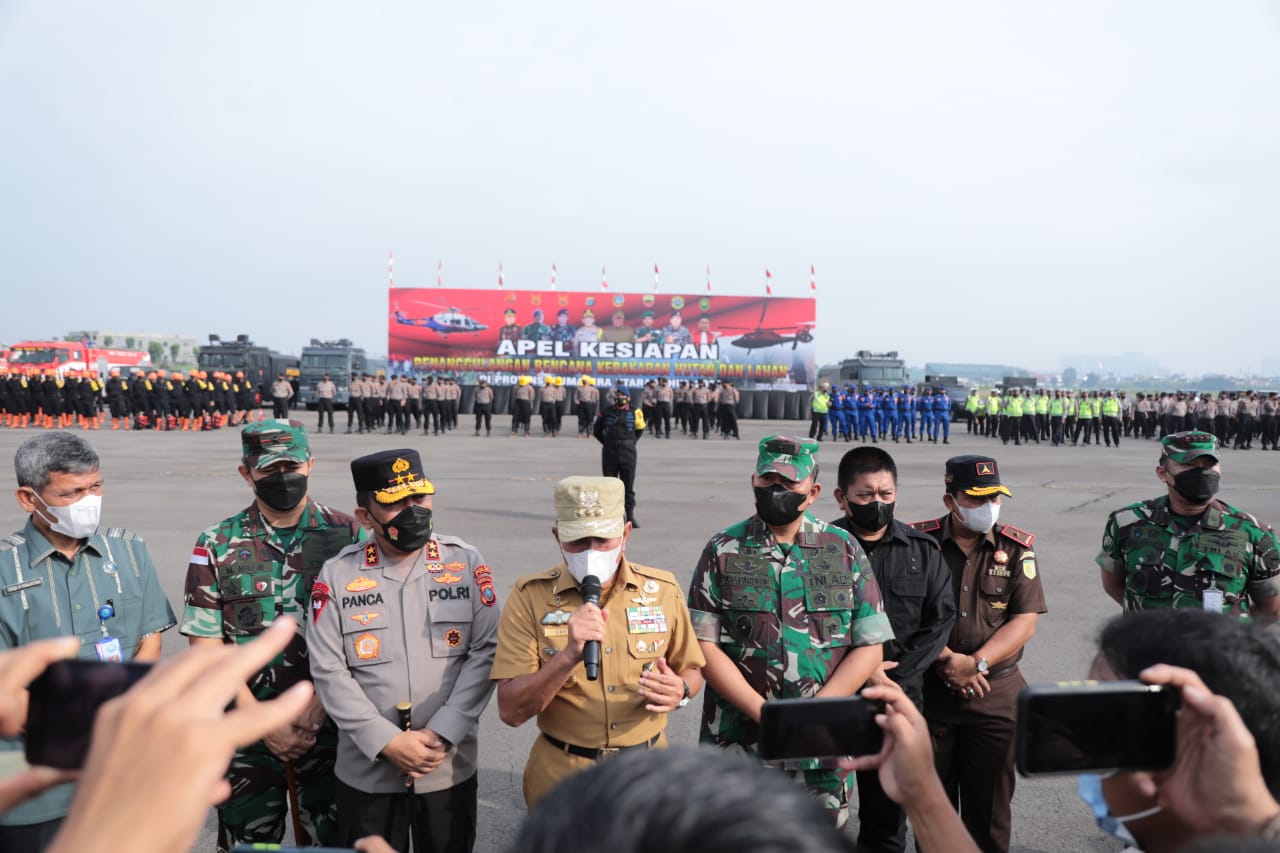 Kapoldasu pimpin Apel Kesiapan Penanggulan Bencana Karhutla Ajak Masyarakat Bijak Buka Lahan