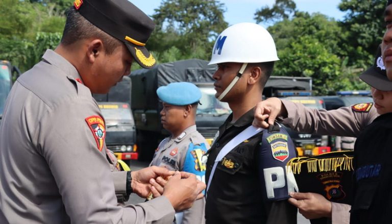 Pengamanan Pilkades Serentak Tahun 2022, Polres Madina Apel Gelar Pasukan