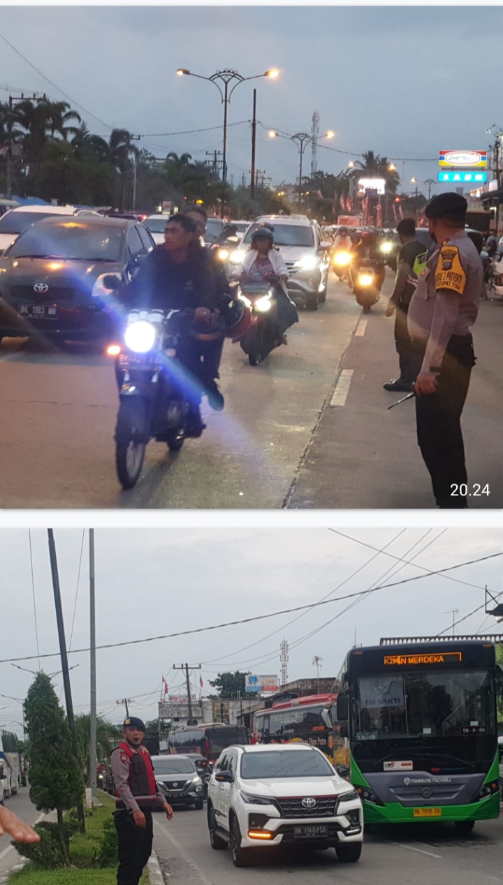 Cegah Kemacetan, Sat Samapta Polrestabes Medan Lakukan Gatur Di Jalan SM.Raja Medan