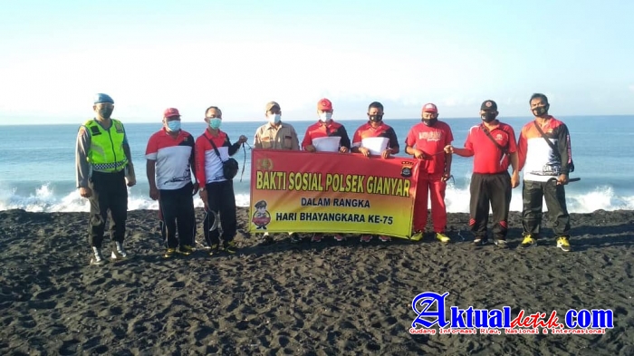 Polsek Gianyar Menggelar Bhakti Sosial Dalam Menyambut Hari Bhayangkara Ke 75 Tahun 2021