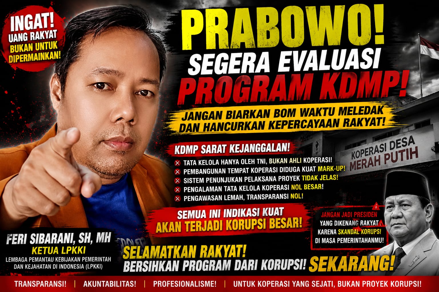 Ketua LPKKI: Koperasi Desa Merah Putih Berpotensi Jadi Skandal Korupsi Nasional