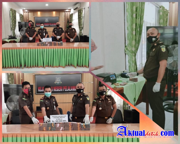Selamatkan Uang Negara, Seksi Pidana Khusus Kejari Pelalawan Eksekusi Uang Pengganti 500 Juta