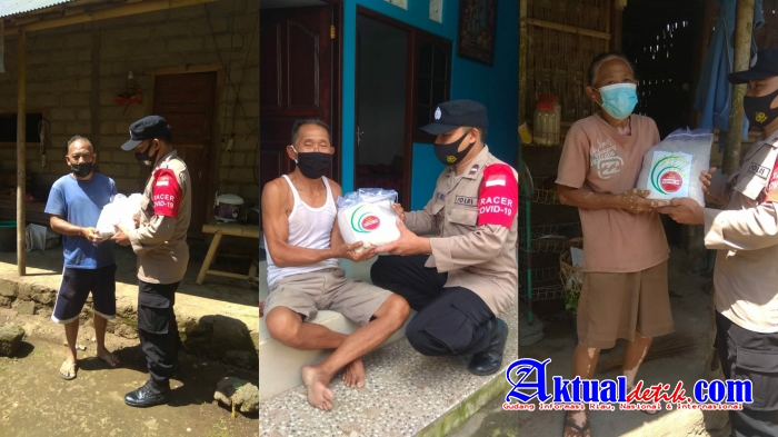 Hari Terakhir PPKM Level 4, Polres Karangasem dan Instansi Terkait Tetap Salurkan Bantuan Sembako