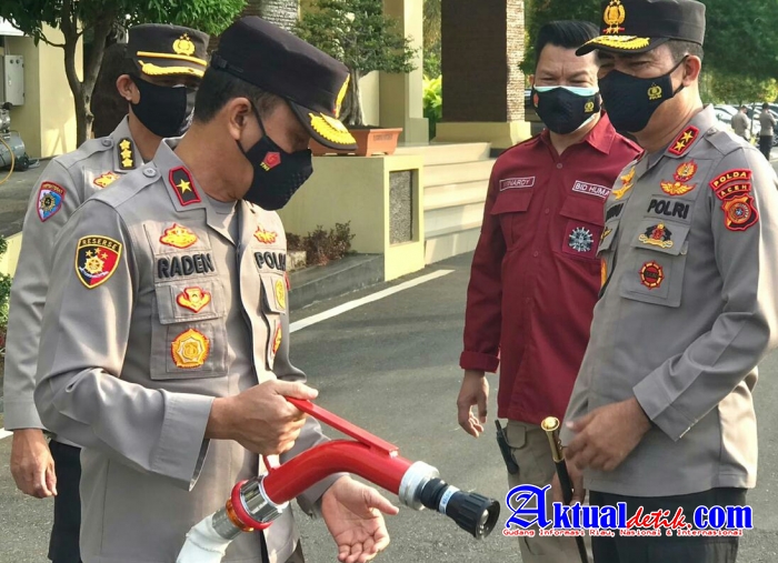 Kapolda Aceh Tes Mesin Pompa Air Yang Diperbantukan Untuk Daerah Terkena Karhutla