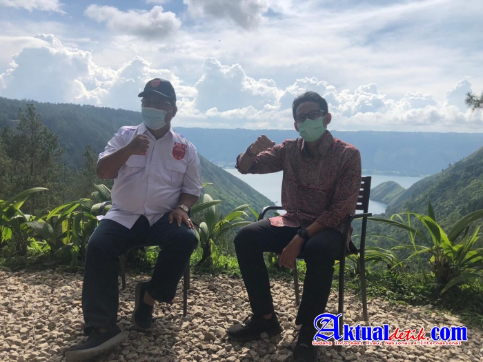 Sandiago Uno Lakukan Kunjungan Kerja Serta Meninjau Pembangunan Danau Toba