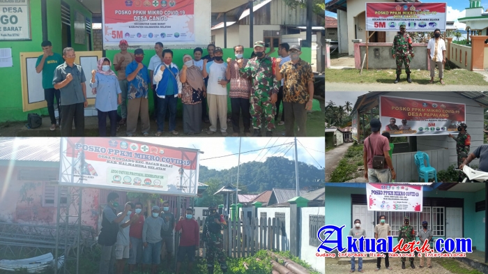 Mengandeng Pemerintah Desa Kodim 1509/Labuha Bentuk Posko PPKM di Wilayah Kabupaten Halsel