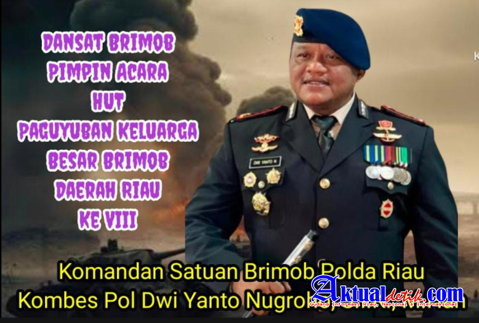 Dansat Brimob Polda Riau pimpin syukuran HUT Paguyuban keluarga besar Brimob ke VIII