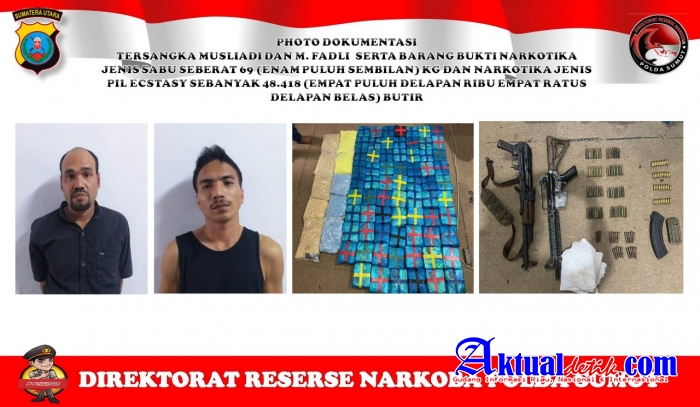 Poldasu Tangkap 3 Jaringan Narkoba Internasional, Disita Sabu 89 kg dan 2 Senjata Laras Panjang
