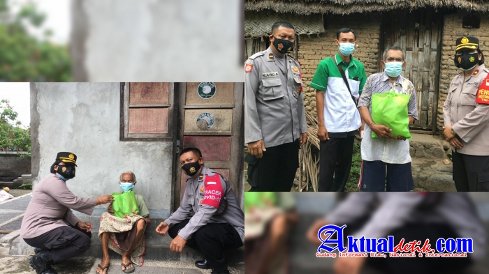 Wakapolres Blusukan Bagikan Sembako Kepada Warga Lansia.