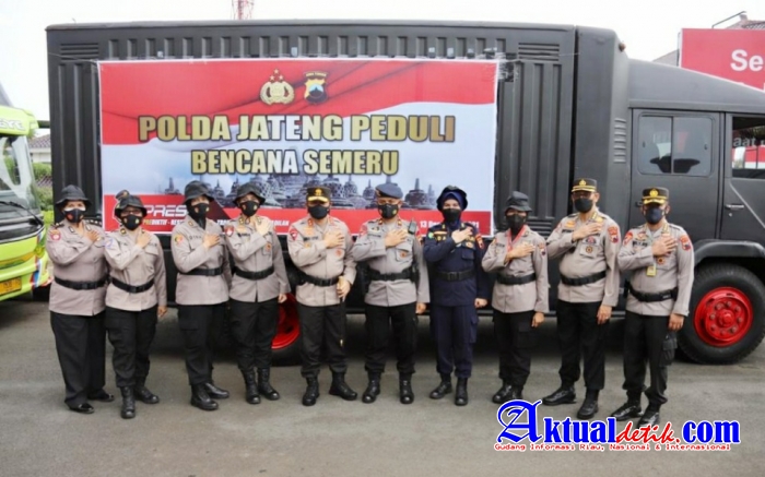 Polda Jateng Kirim Personil Dan Logistik Bantu Korban Erupsi Semeru Lumajang 