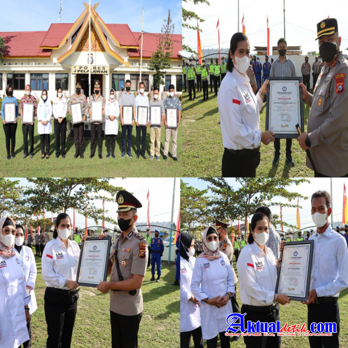 8 Personil Polres Pelalawan Menerima Penghargaan Dari URC Komnas Perlindungan Perempuan dan Anak