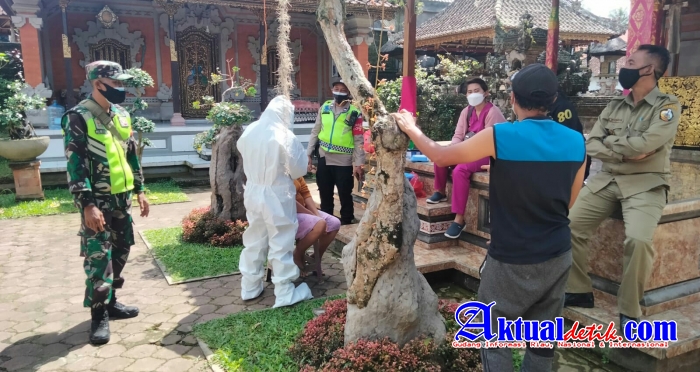 Kodim 1626/Bangli Beserta Jajaran Gencar Melaksanakan Tracing Kontak Erat Pasien Terkonfirmasi Covid