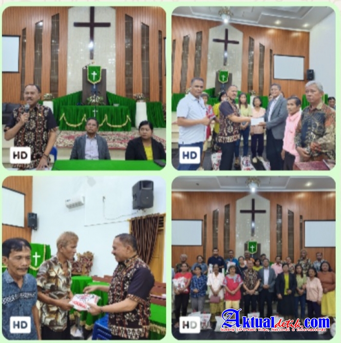 Dr Maruli Siahaan Berikan Bantuan Sembako Kepada Jemaat Gereja HKBP Imanuel jalan sei semayang