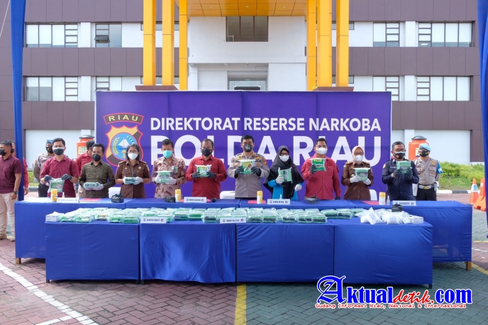 86 KG Lebih Sabu Dari 6 Orang Pelaku Dimusnahkan Polda Riau