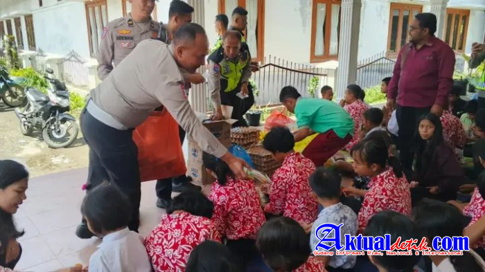 HUT Ke-71 Lalu Lintas Bhayangkara, Satlantas Polres Karo Berbagi Di YKPD GBKP Alpha omega
