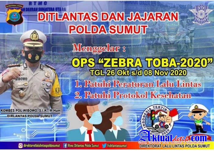 Mulai Hari Ini Hingga 14 hari Kedepan Polda Sumut Gelar Operasi Zebra Toba 2020