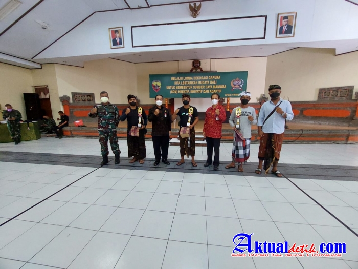 Kodim 1619/Tabanan Sabet Juara 1 Lomba Dekorasi Gapura Komsos Kreatif Jajaran Korem 163/Wirasatya