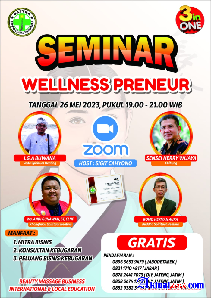 Sigit Cahyono : Seminar Wellness Preneur Memiliki Tiga Manfaat 
