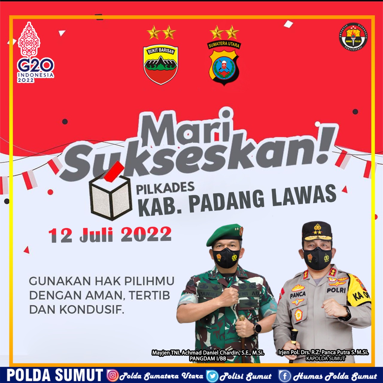 Kapolda Sumut Ajak Masyarakat Sukseskan Pilkades Kab. Palas Aman dan Damai