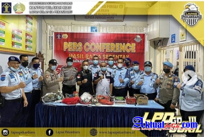 APH, Lapas Pekanbaru Adakan Razia Bersama Kepolisian