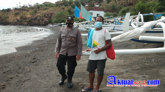 Rencana Akan Dibukanya Pariwisata, Polsek Abang Pantau Situasi Obyek Wisata Pantai dan Pelabuhan 