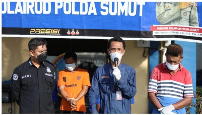 Dit Polairud Polda Sumut Amankan Nelayan Jual Satwa Dilindungi Jenis Belangkas.