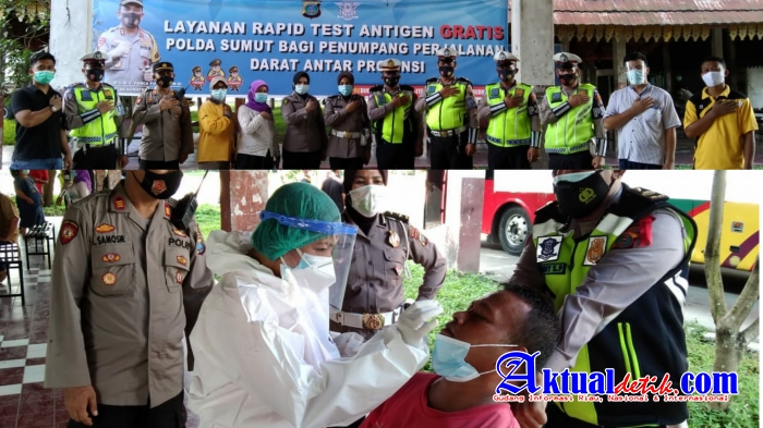 Kapolres Tebing Tinggi Melaksanakan Giat Pelayanan Rapid Test Antigen Gratis