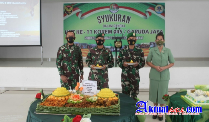 Syukuran HUT Korem 045/Gaya ke-11 Sederhana dan Penuh Kekeluargaan