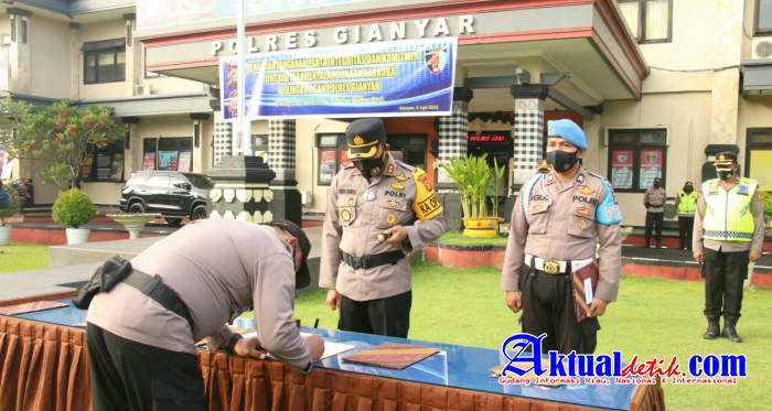 Cegah Penyalahgunaan Narkoba Polres Gianyar Melaksanakan Penandatangan Pakta Integritas