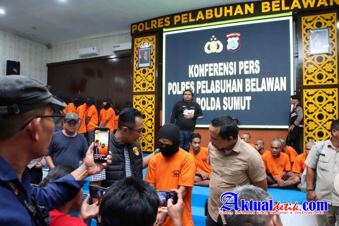 Polres Pelabuhan Belawan Gelar Konfrensi Pers Sampaikan Hasil Pengungkapan Kasus Kepada Publik