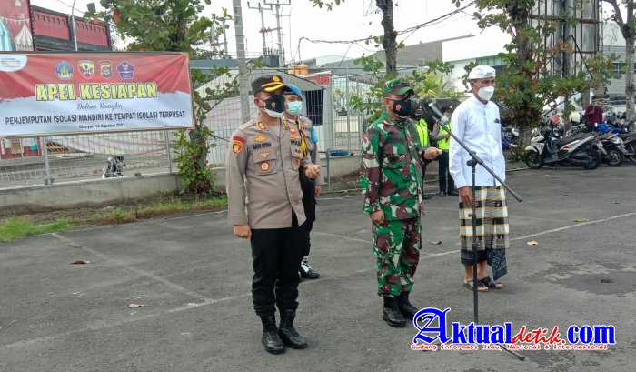 Apel Kesiapan Pasukan Dalam Rangka Pergeseran Isolasi Mandiri ke Isolasi Terpusat