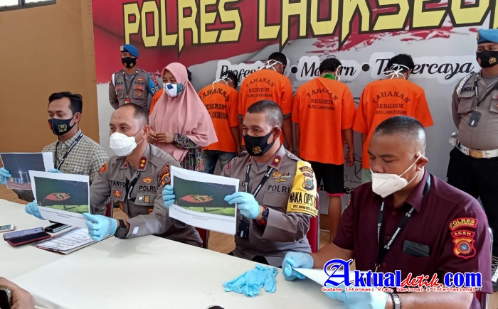 Polres Lhokseumawe Gelar Konferensi Pers Kasus Dugaan Penggelapan Minyak Kapal