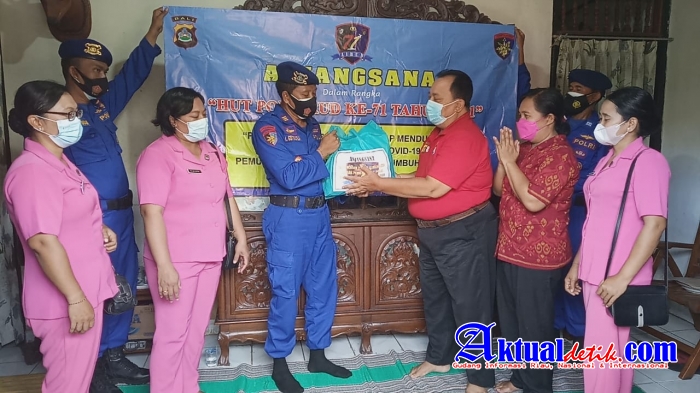 Peringati HUT ke 71, Sat. Polairud Polres Karangasem Laksanakan Anjangsana Kepada Purnawirawan Polri