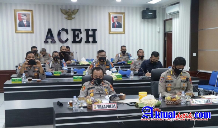 Vicon dengan Wakapolri, Wakapolda Aceh Bahas Pelanggaran Anggota Polri