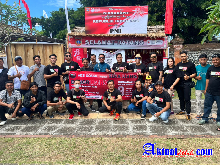 HUT RI ke-78 Tahun 2023, Seniman Karangasem Liang dan PMI Baksos Kesehatan Donor Darah