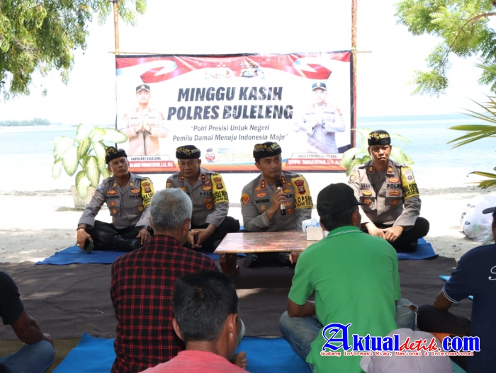 Pasca Pemilu 2024, Polres Buleleng Gelar Minggu Kasih Dengan Masyarakat Pel. Celukan Bawang Gerokgak