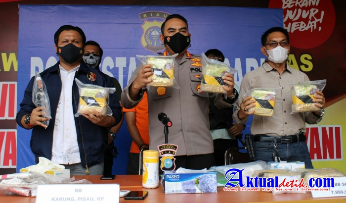 Polresta Pekanbaru Tangkap Pengedar Narkoba 8 Kg Sabu Siap Edar