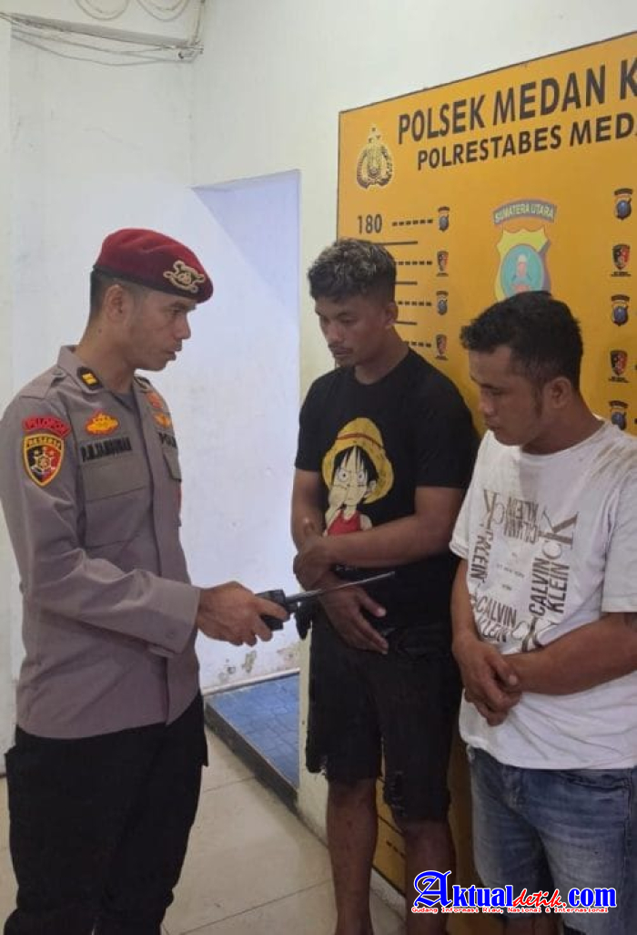 Unit Reskrim Polsek Medan Kota Amankan Kedua Pelaku Residivis Kasus Curanmor Di jalan Air Bersih